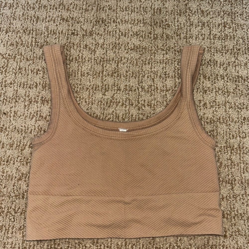 Nikibiki Beige Ribbed Crop Top